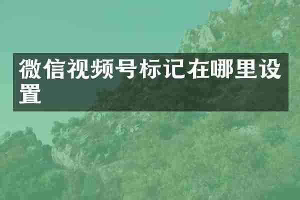 微信视频号标记在哪里设置