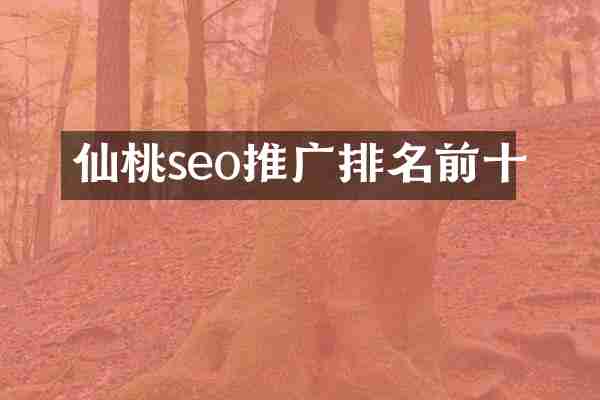 仙桃seo推广排名前十