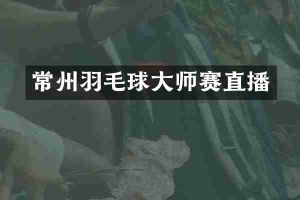 常州羽毛球大师赛直播