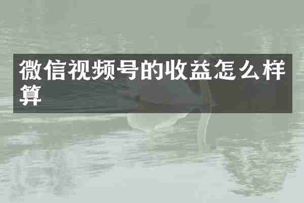 微信视频号的收益怎么样算