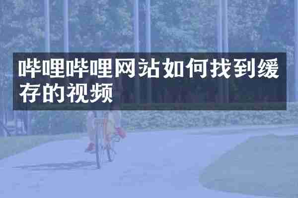 哔哩哔哩网站如何找到缓存的视频