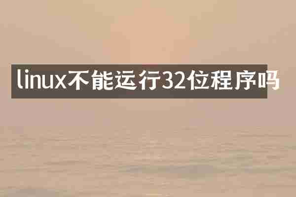 linux不能运行32位程序吗