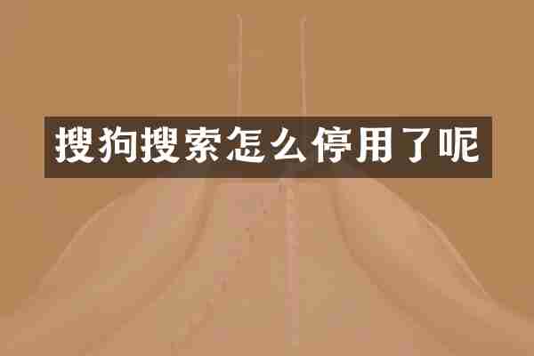 搜狗搜索怎么停用了呢