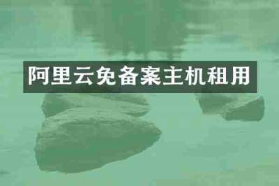 阿里云免备案主机租用