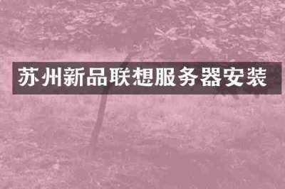 苏州新品联想服务器安装