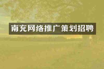 南充网络推广策划招聘