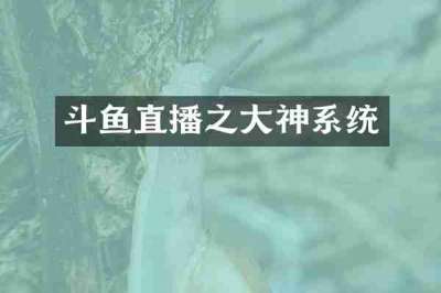 斗鱼直播之大神系统