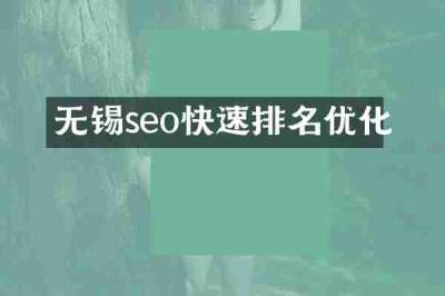 无锡seo快速排名优化