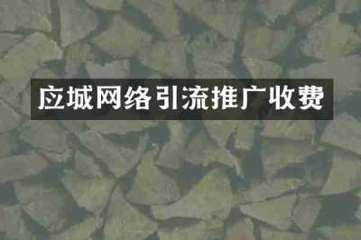 应城网络引流推广收费