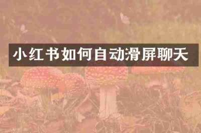 小红书如何自动滑屏聊天
