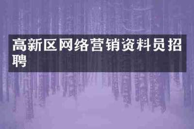 高新区网络营销资料员招聘