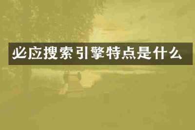 必应搜索引擎特点是什么