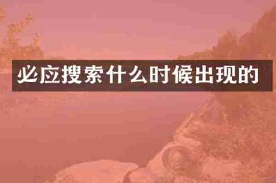 必应搜索什么时候出现的