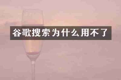 谷歌搜索为什么用不了