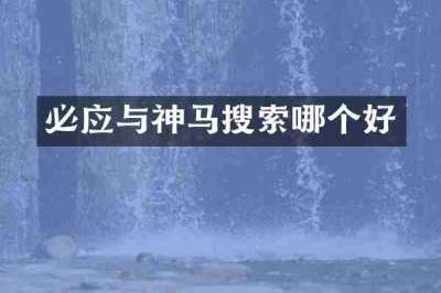 必应与神马搜索哪个好