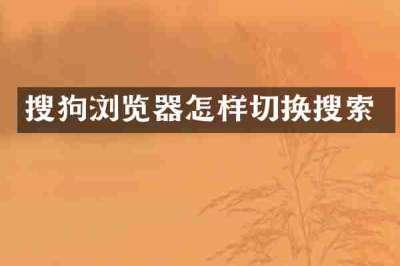 搜狗浏览器怎样切换搜索