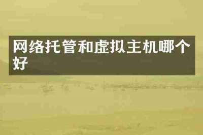 网络托管和虚拟主机哪个好