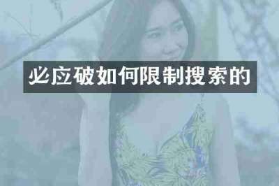 必应破如何限制搜索的