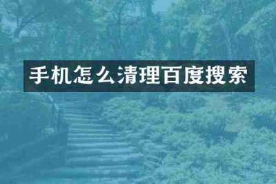 手机怎么清理百度搜索