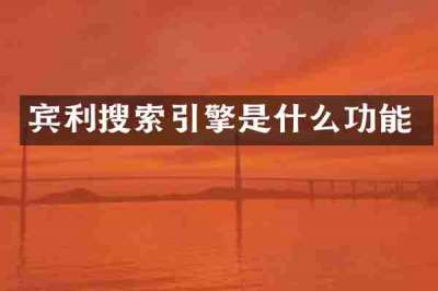 宾利搜索引擎是什么功能