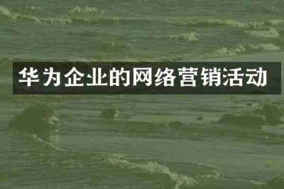 华为企业的网络营销活动