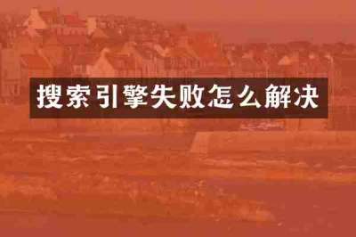 搜索引擎失败怎么解决