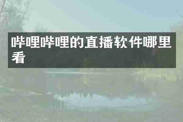 哔哩哔哩的直播软件哪里看