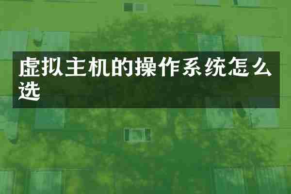 虚拟主机的操作系统怎么选