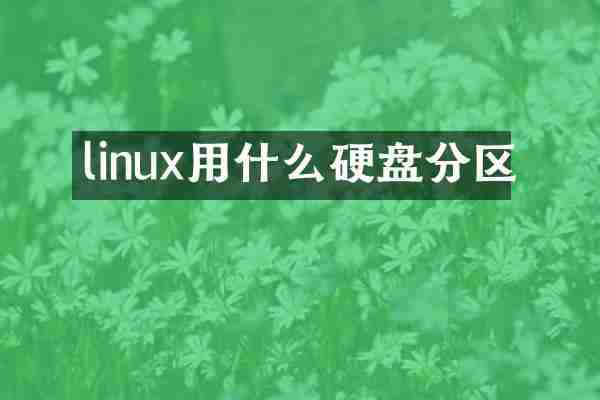 linux用什么硬盘分区
