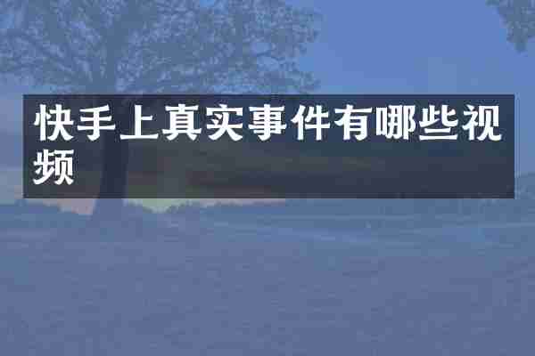 快手上真实事件有哪些视频