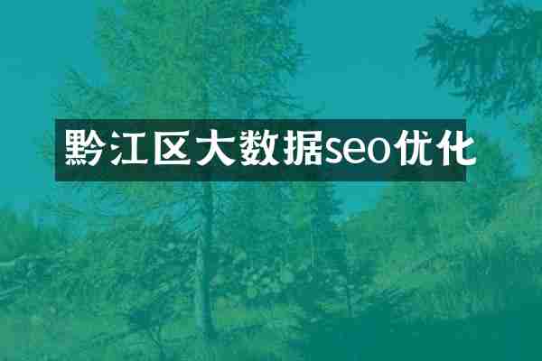 黔江区大数据seo优化