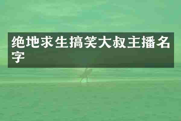 绝地求生搞笑大叔主播名字