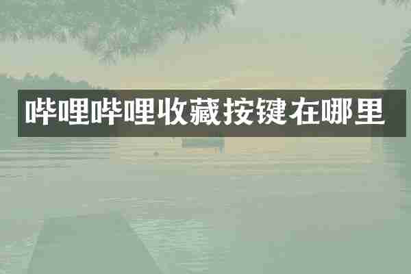 哔哩哔哩收藏按键在哪里