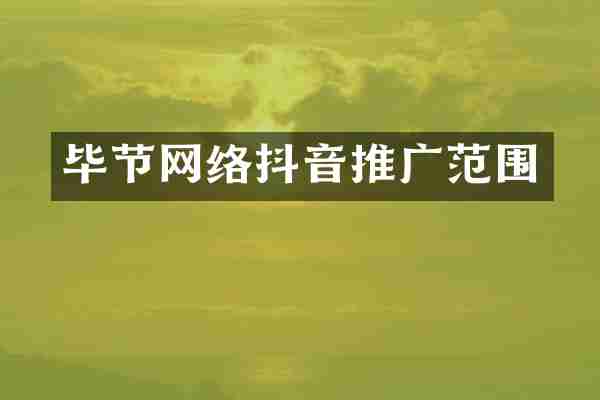 毕节网络抖音推广范围