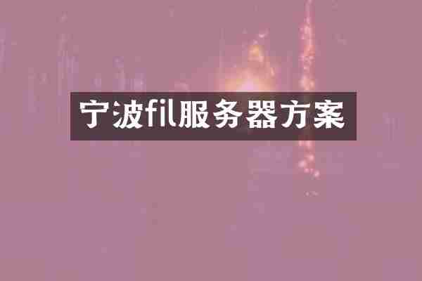 宁波fil服务器方案