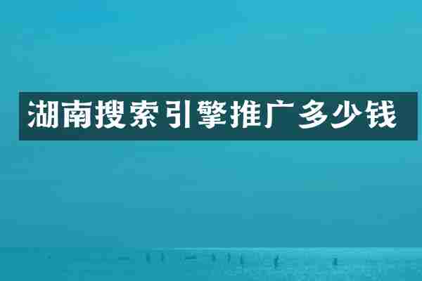 湖南搜索引擎推广多少钱