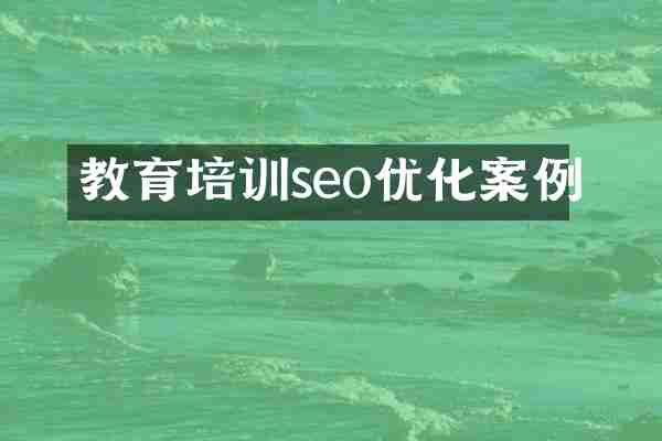 教育培训seo优化案例