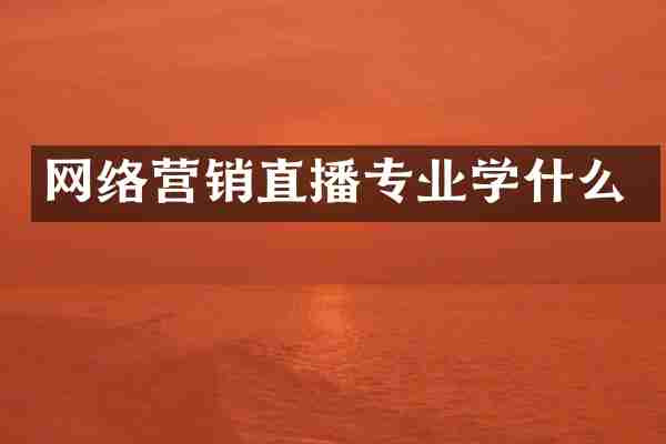 网络营销直播专业学什么