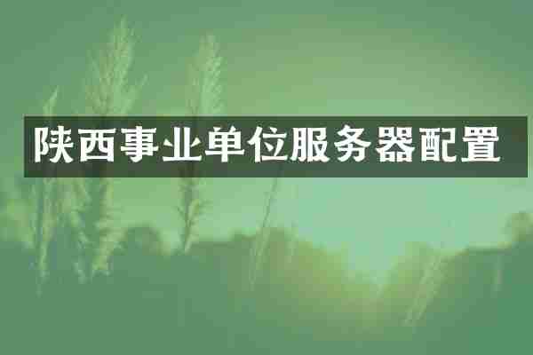 陕西事业单位服务器配置