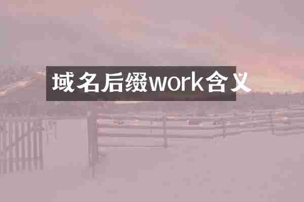 域名后缀work含义
