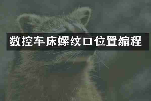 数控车床螺纹口位置编程