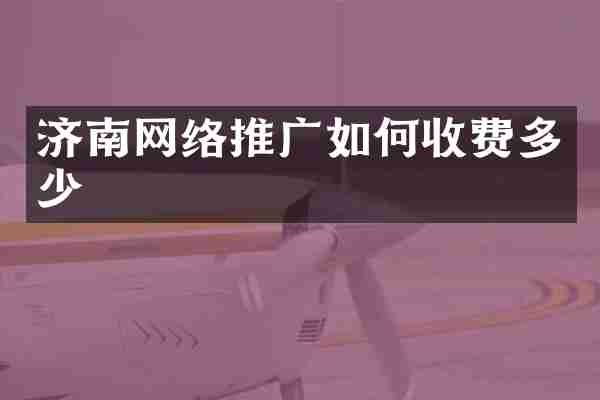 济南网络推广如何收费多少
