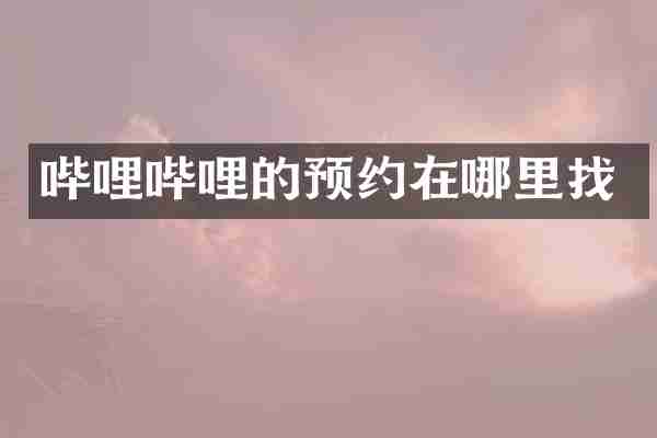 哔哩哔哩的预约在哪里找