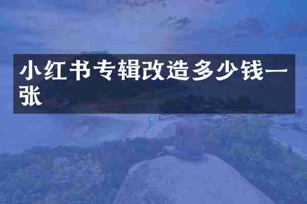 小红书专辑改造多少钱一张