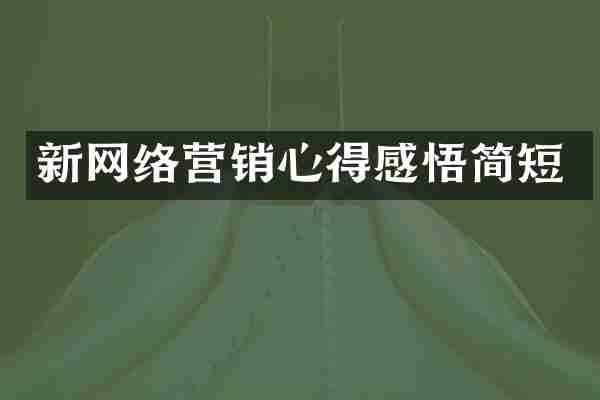 新网络营销心得感悟简短