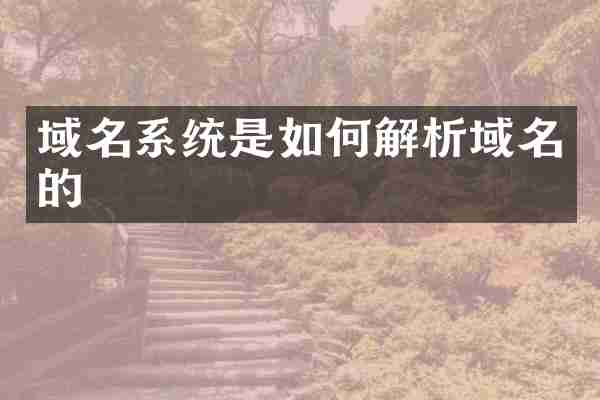 域名系统是如何解析域名的