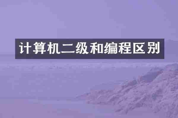 计算机二级和编程区别