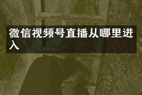微信视频号直播从哪里进入