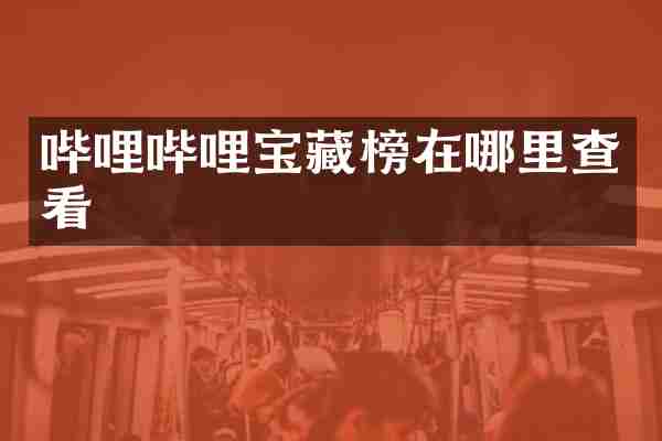 哔哩哔哩宝藏榜在哪里查看