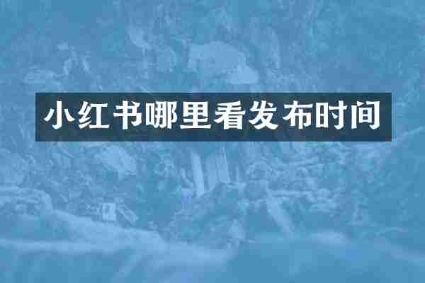小红书哪里看发布时间